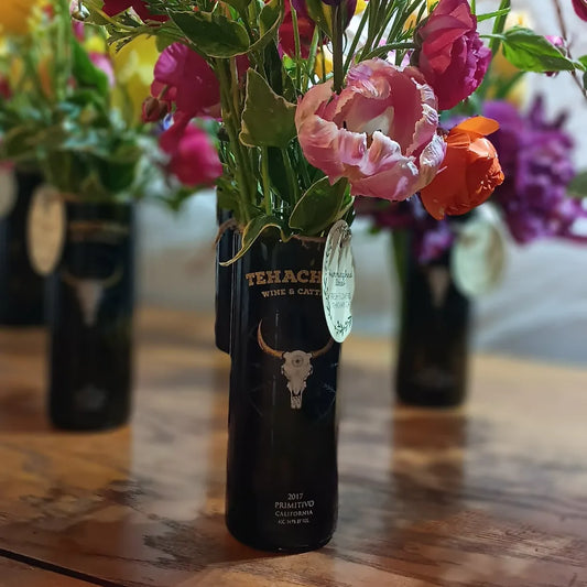 Tehachapi Wine & Cattle Co. Wine Bottles With Our Flower Arrangements